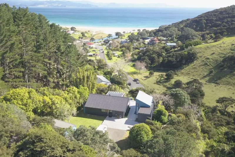 Birds Eye View of Property, Kuaotunu Escape